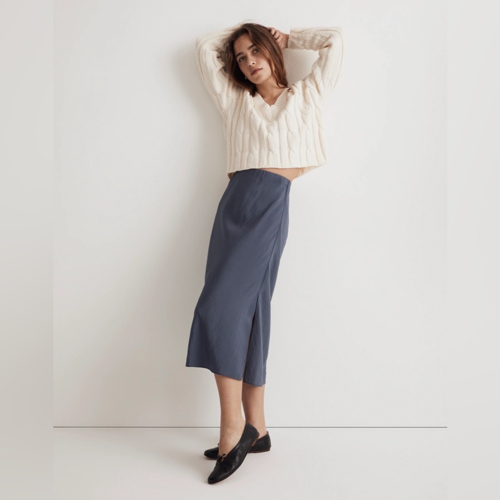 NWT Madewell Layton Midi Slip Skirt, size 12